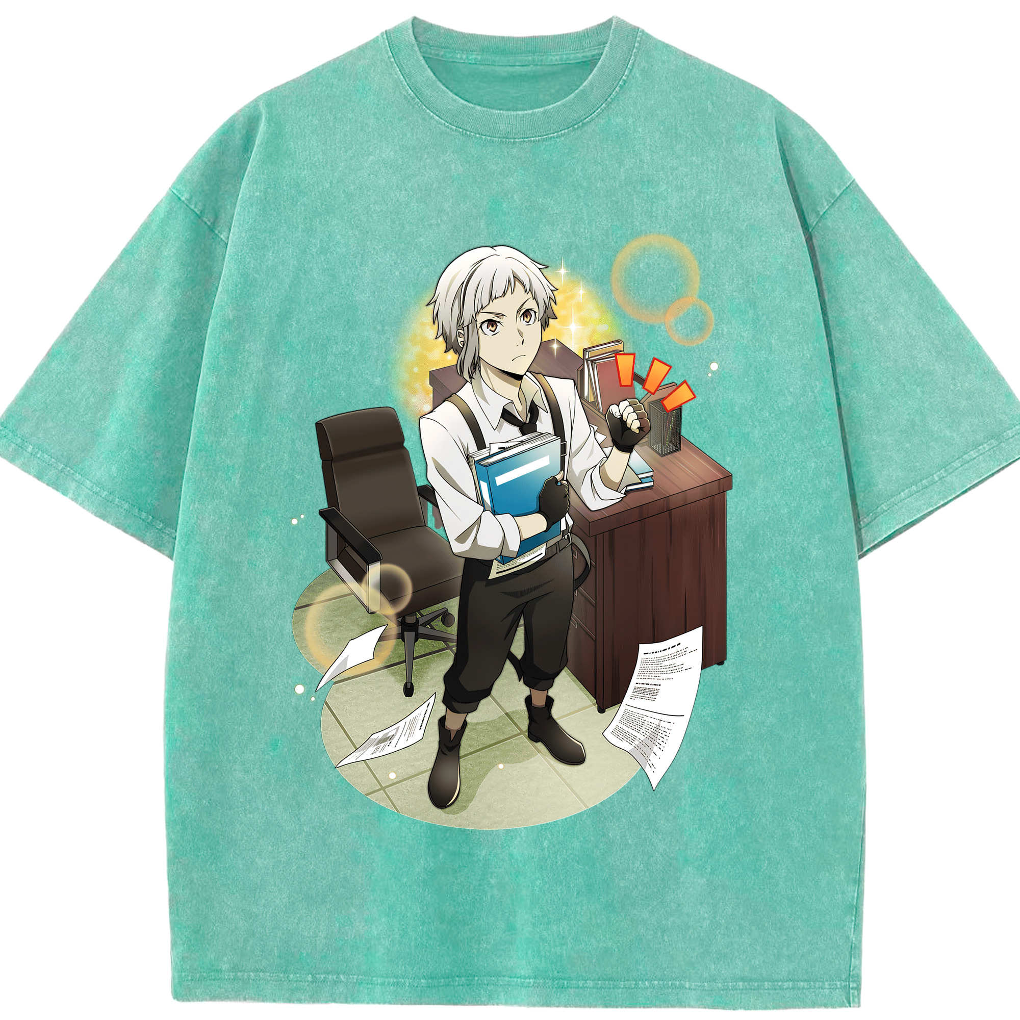 （画像用） 文豪ストレイドッグス Bungo Stray Dogs 綿100% ヴィンテージ風 半袖Tシャツ（フロントプリント）